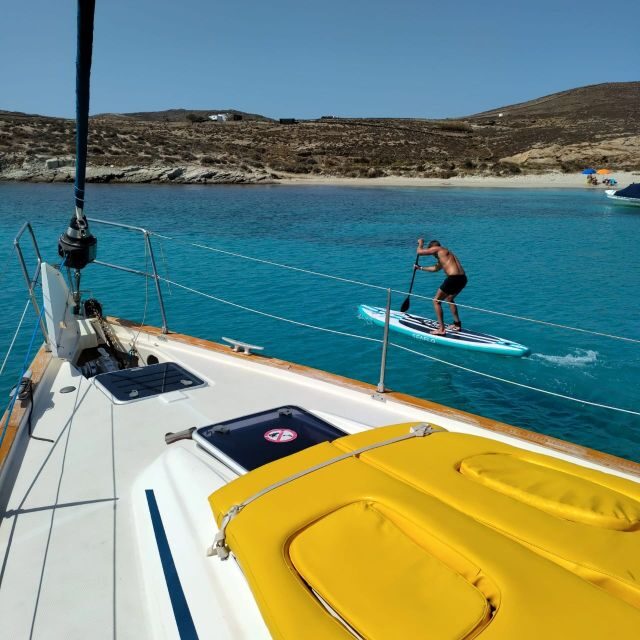 Mykonos: Delos and Rhenia Cruise with Swim and Greek Meal - Delos by sailboat: UNESCO ruins without the all-day grind