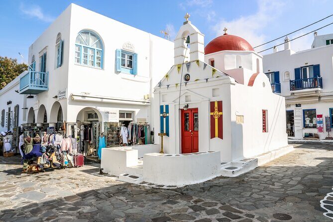 Mykonos Highlights by a local - Stop 2: Panagia Tourliani Monastery, Marble Bell Tower, and Baroque Details