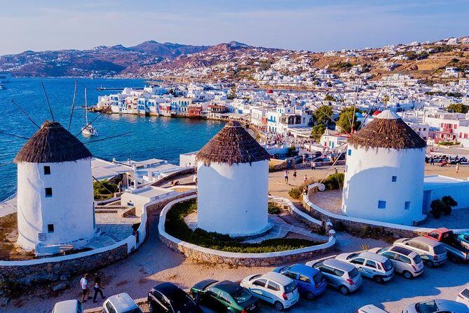 Mykonos Town and Island Half-Day Tour - Fabrika Square meeting point and how the day starts