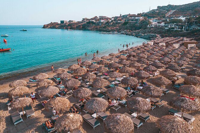 Super Paradise Beach Mykonos Seaside Sunbed (1st row) - Price and value: is $48 per person worth it?