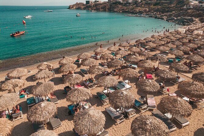 Super Paradise Beach Mykonos Seaside Sunbed (3rd & 4th row) - Thalas Tavern & Beach: where your day starts on the sand