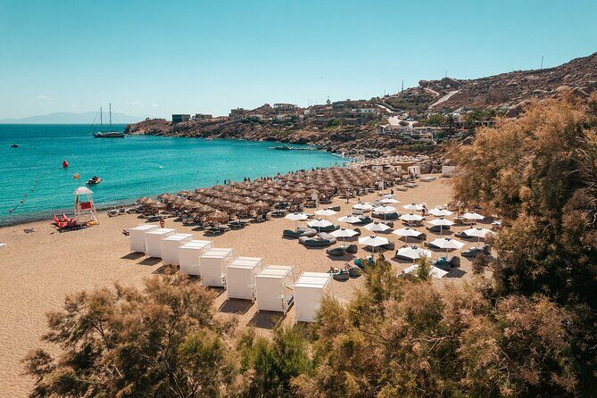Super Paradise Beach Mykonos Seaside Sunbed (3rd & 4th row) - Getting there smoothly: public transport and cruise-port reality